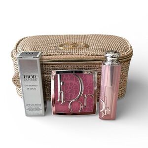 DIOR Limited Edition Cosmetic Pouch Case W/Cosmetics NEW